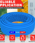 Blue nylon air line tubing kit, coiled, with 1/4" and 3/8" OD tubing for pneumatic systems