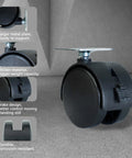 2 Inch Swivel Plate Caster Wheels Set Of 4 With Locks And Stainless Screws 50mm Wheel Diameter close-up showing design features