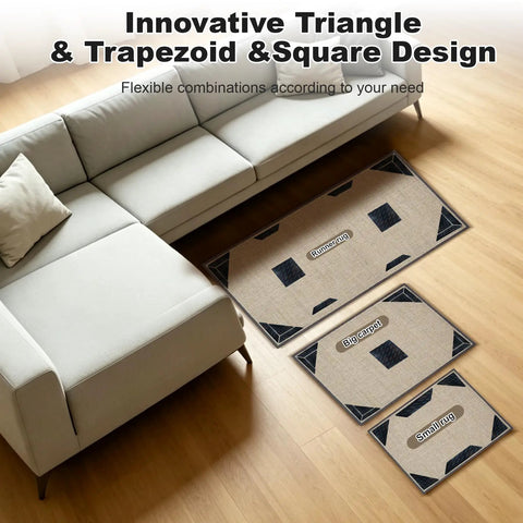14 Pack Rug Grippers Set With Triangle Trapezoid And Square Shapes Non Slip Double Sided Rug Tape Keeps Corners Flat