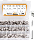 510 Piece Stainless Steel Wood Screws Kit With 18 Sizes For Everyday DIY Projects, Phillips pan head, self tapping