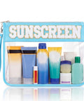 Clear PVC Sunscreen Storage Pouch With Zipper Large Capacity Transparent Makeup Organizer for Travel and Beach