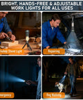 Uber Bright Rechargeable LED Flashlight Lantern For Camping And Outdoors used in workshop, car repair, emergency, dog walking