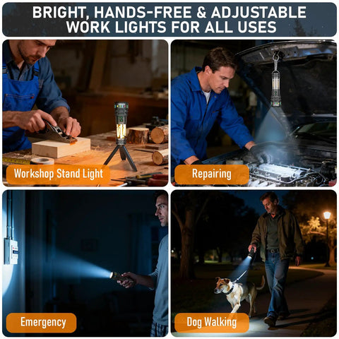 Uber Bright Rechargeable LED Flashlight Lantern For Camping And Outdoors used in workshop, car repair, emergency, dog walking