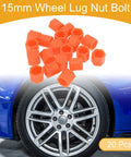 20 Pcs Wheel Lug Nut Dust Cap Covers, Fluorescent Orange Silicone Nut Protection Caps For Rims And Tire Screws, Plug And Play Install