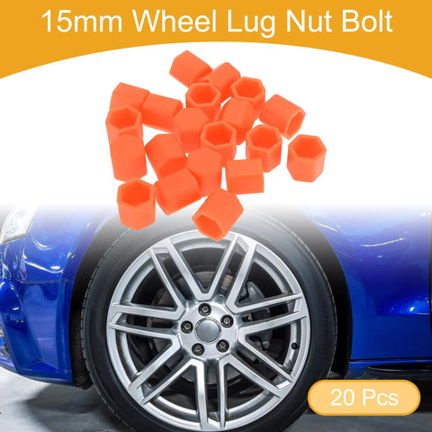 20 Pcs Wheel Lug Nut Dust Cap Covers, Fluorescent Orange Silicone Nut Protection Caps For Rims And Tire Screws, Plug And Play Install