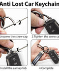 Instructions for using Top Shelf Leather Car Keychain For Men Featuring A Secure Threaded D Ring And Tough Quick Release Loop.