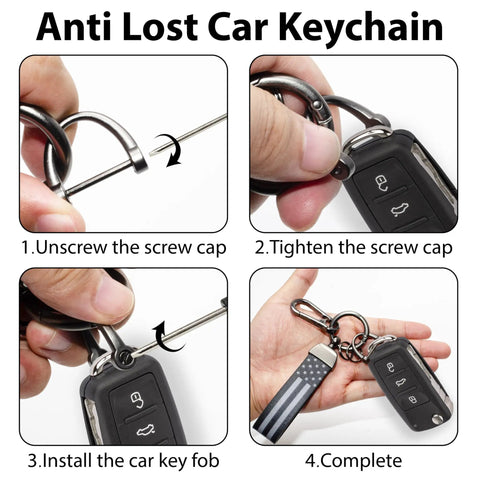 Instructions for using Top Shelf Leather Car Keychain For Men Featuring A Secure Threaded D Ring And Tough Quick Release Loop.
