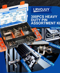 Heavy Duty Pin Kit 300Pcs Set For Trailers Tractors Trucks And Lawn Gear R Clips Linch Pins PTO Pins Cotter Pins in case