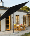 Beefy Heavy Duty Umbrella Base Tube For Outdoor Patio Umbrella Stand With Universal Pole Bracket, black umbrella on patio