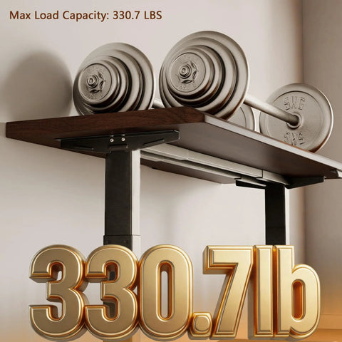 Rock Solid Electric Standing Desk Crafted From Genuine Solid Rubberwood Desktop With Quick Motorized Height Adjustment For Comfortable Home Office Computer Workstation with weight capacity
