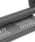 Close-up of Two Tube Side Steps Compatible With 2021 To 2026 Ford Bronco Four Door Running Boards, showcasing solid grip panels.