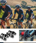 Cyclists riding with inset of 15 Piece 420 Chain Half Link Set with Offset Crank Links Durable Manganese Steel