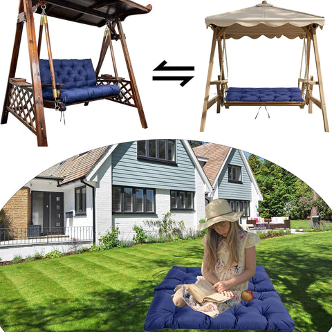 Porch Swing Cushions For Garden And Patio 2 To 3 Seater Waterproof Replacement Cushions With Ties 4 Inch Thick Outdoor Bench Cushion