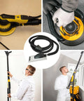 Heavy Duty Hand Planer Hose For Woodworking Dust Collection And Grit Extraction Featuring Hella Flexible Four Meter Vacuum Tube in use.
