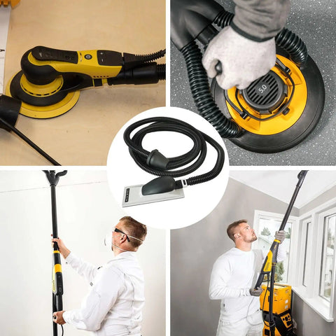 Heavy Duty Hand Planer Hose For Woodworking Dust Collection And Grit Extraction Featuring Hella Flexible Four Meter Vacuum Tube in use.