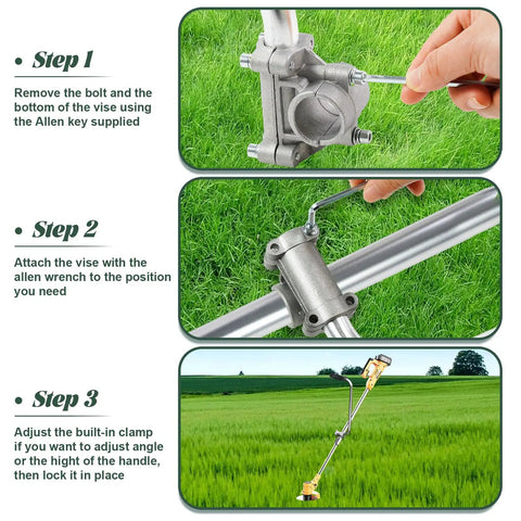 Installation instructions for Two Pack Ergonomic Trimmer Handle Set With Bracket Clamp For Aluminum Lawn Trimmers