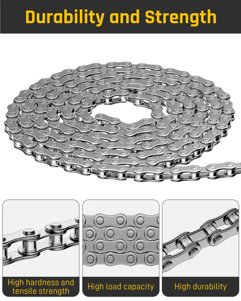 40 Roller Chain 10 Ft With Two Free Connecting Links And Two Tie Rod Chain Hardware For Sliding Gate Openers, Bikes, Mini Bikes