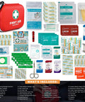 SuccorWare 150-piece mini first aid kit in red hard-shell case