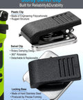 Heavy Speaker Mic for Baofeng and Kenwood Radios swivel clip and locking base detail in polycarbonate and stainless steel.