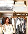 50 Pack Clear Zippered Storage Bags 15x11x4 Inches For Clothes Sheets Blankets Fabrics PVC Vinyl See Through Organizer Bags Durable And Easy To Seal Great For Home Storage in closet