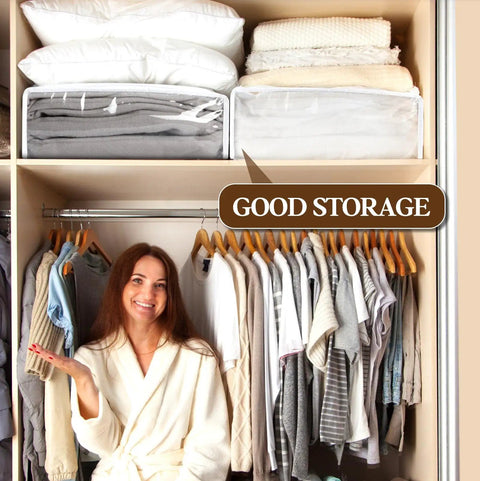 50 Pack Clear Zippered Storage Bags 15x11x4 Inches For Clothes Sheets Blankets Fabrics PVC Vinyl See Through Organizer Bags Durable And Easy To Seal Great For Home Storage in closet