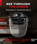 Built Ridiculously Tough Safety Faceshield For Grinding And Cutting With Clear Antifog Polycarbonate Visor Adjustable Headgear Ansi Z87 Certified Indoor And Outdoor Work Gear showing fog and scratch resistant lens.