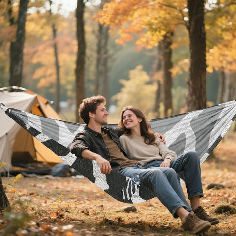 Zebra Inspired Camping Hammock With Tree Straps And Travel Bag Easy Setup No Knot Straps Ultra Thickened Durable single hammock outdoors