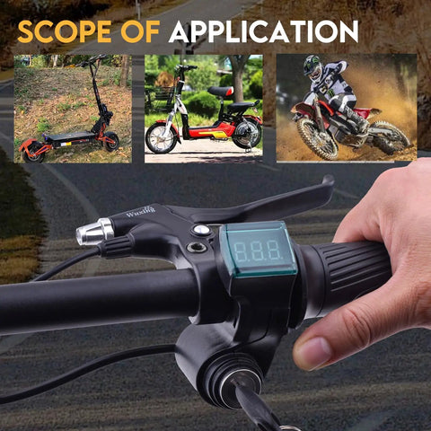 Universal Ebike Ignition Switch With Key And Throttle Display, 12V-96V Voltage Readout, 3-Wire Lock, 63-Inch Cable, Fits 22mm Handlebars, Electric Scooter Key Switch, 2-In-1 Bike Key Ignition