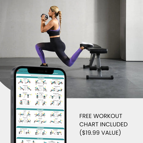 Woman exercising with Versatile 5 In 1 Adjustable Weight Bench For Home Gym With Foldable Design And 800 Pound Capacity