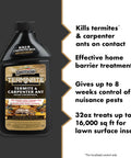 Image of Termite And Carpenter Ant Killer Concentrate 32 Ounces Outdoor Barrier Spray For Home Defense with features listed