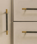 Matt Coffee Bronze Solid Brass Cabinet Handles 5 Pack 5 Inch Hole Centers Drawer Pulls installed on wardrobe