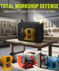 Badass Heavy Duty Bench Grinder Cover Waterproof 600D Polyurethane Dust Protector For 6 To 8 Inch Workbench Motors on 6-inch grinder.
