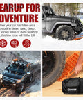 Extendable Offroad Traction Tracks With Jack Base Multifunction Recovery Mat For Snow Mud Sand Twin Pad Design For 4x4 SUV ATV UTV Truck Orange Gen 8 With Carry Bag And Easy Deploy System shown in use in various terrains