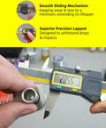 Absolute Origin 0 To 4 Inch Digital Caliper measuring metal part, IP54 stainless steel, USB SPC output, built-in zero retention