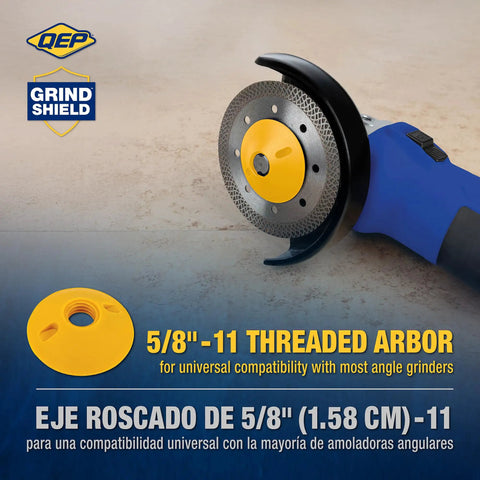 Heavy Duty Grinder Flange Nut For Tile Mitering, Plastic Grind Shield With 5/8-11 Thread Arbor For Angle Grinders in use