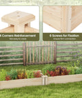 Wooden Raised Garden Bed 48 Inch Long By 24 Inch Wide By 10 Inch High Planter Box outdoors with corner reinforcement highlights.