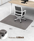 Anti Slip Office Chair Mat For Hardwood Floors 36 By 48 Inches under white office chair with desk, close-up of mat texture.