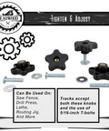 5/16 Inch Threaded Knob Kit With Bolts And Washers, 4 Pack T Track Clamping Knobs for jigs, fences, fixtures, drill presses.