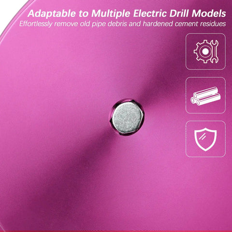 Close-up of Eight Piece PVC Pipe Reamer Kit with a focus on hex shaft for electric drills, adaptable for pipes from half inch to four inches.
