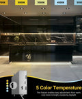 Kitchen with adjustable lighting showcasing 3 Inch LED Gimbal Recessed Lights Black Square Finish With 5CCT 2700K To 5000K.