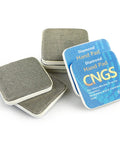 Diamond Hand Polishing Pads Set 60 100 200 400 Grit For Tile Stone Marble Glass Soft Grinding Pads For Edge Trimming Surface Shining Wet Or Dry Use Ideal For DIY And Professional Polishing shown stacked and side by side.