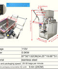 Zero Hassle Automatic Filling And Packaging Sealer With Horizontal Mixing Hopper 30 To 300 ML Stainless Steel Liquids Pastes Machine For Sauces Oils And Vinegars Hustle Ready Boss Level Setup with mixing bucket and control.