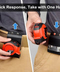 Badass Heavy Duty Tool Hooks For Power Drills And Tape Measures using reinforced nylon with a tape measure on a belt.