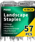 57 Pack 4 Inch Galvanized U Shaped Garden Stakes For Landscaping Ground Yard Fence Projects Heavy Duty 12 Gauge Tent Stakes Pins
