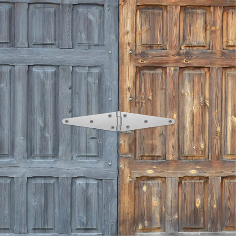 Heavy Duty Slotted Bearing Door Hinge With Galvanized Iron And Protective Coating For Outdoor Use On Garden Gates And Doors Easy Install Weather Resistant Metal Hinge For Fence And Gate Hardware installed on wooden gate.
