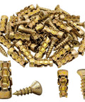 Heavy Duty 6x14mm Short Expansion Screws Kit For Cabinet Door Hinge Repair And Stripped Thread Fix, zinc plated anchors