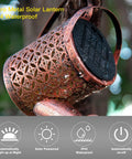 Solar Powered Outdoor Hanging Lantern Light Waterproof Garden Decor For Patio, Yard, Tabletop, And Pathways close-up