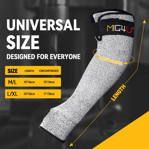Cut Resistant Arm Sleeves With Thumb Holes Adjustable 18 Inch Grey Protection For Men And Women Ideal For Yard Work