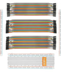 Three Pack Jumper Wires And Three Solderless Breadboard Sets With 830 Tie Point Breadboards Color Coded M F And M M And F F Jumpers