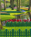 12 Pack Garden Edging Border Kit From Recycled Plastic Flexible Landscape Fence Spikes No Dig Easy Install Dark Green Outdoor Border